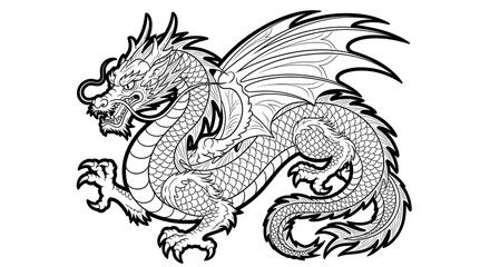 Fototapeta premium Chinese dragon illustration