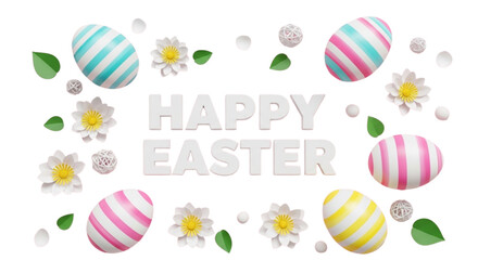 Obraz premium Festive Easter Eggs and Daisies for Spring Holiday Marketing Promotions and Website Design