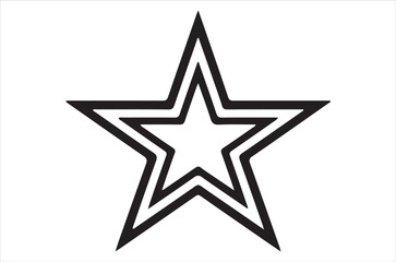 Obraz premium A black and white illustration of a five pointed star with double lines