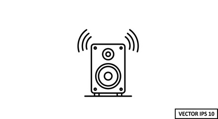 Sound Speaker Icon, Audio Equipment, Music Playback, Sound Wave Graphic