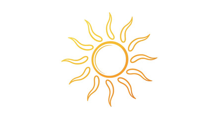 Naklejka premium Stylized Sun Icon with Orange Gradient Rays on White Background