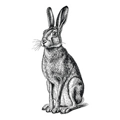 Standing hare vector illustration © designxshop