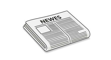 Newspaper Headline 'NEWES' - Vintage Black and White Illustration