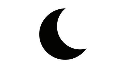Obraz premium Black crescent moon shape symbol.