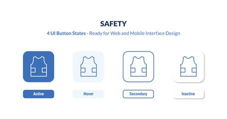 safety 4-state UI button. Outline icon kit from zodiac collection. Thin linear safety, protection, shield editable vector. Minimal safety sign for web and mobile interface