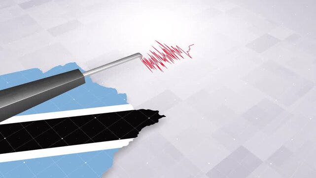Botswana Earthquake Concept With Seismograph And Map