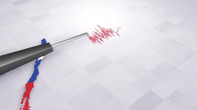 Chile Earthquake Concept With Seismograph And Map
