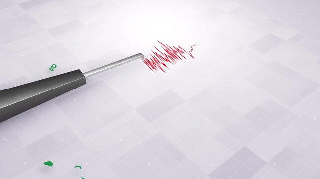 Cocos Keeling Islands Earthquake Concept With Seismograph And Map