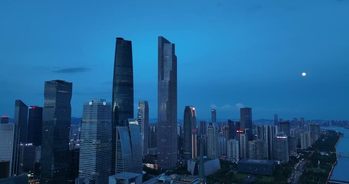 Aerial view of landscape in Guangzhou city, China