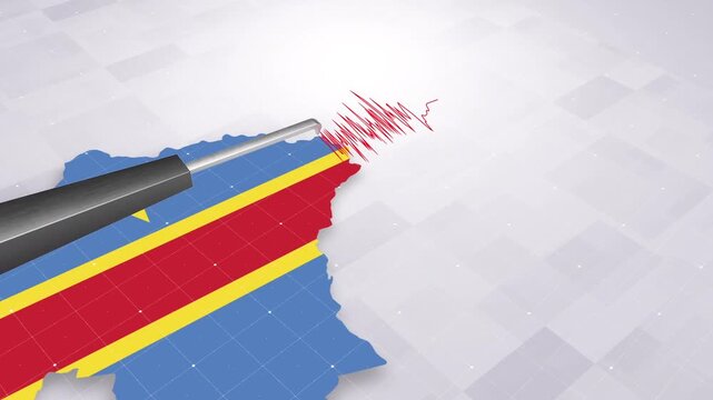 Democratic Republic Of The Congo Earthquake Concept With Seismograph And Map