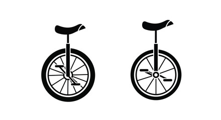 Two unicycles displayed side by side in a minimalist silhouette © MDFaruk