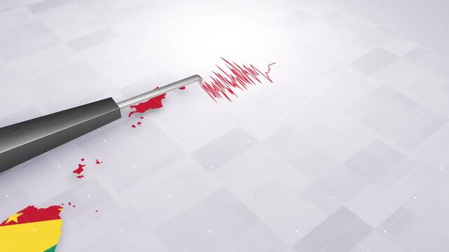 Grenada Earthquake Concept With Seismograph And Map