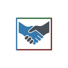 Obraz premium Handshake agreement between two parties in a corporate setting.