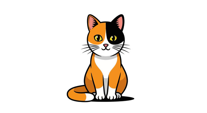 Colorful Orange and White Domestic Cat.