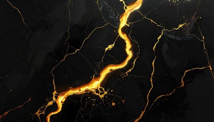 A dark background with a glowing, golden, wavy line