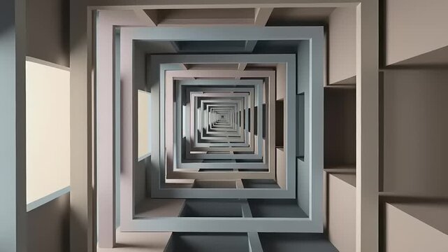 endless staircase, perspective, depth, infinite corridor