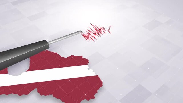 Latvia Earthquake Concept With Seismograph And Map