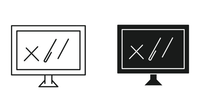 Code editor on computer monitor, programming concept icons