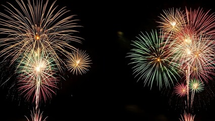 Fototapeta premium Vibrant fireworks celebrate labor day with patriotic flares