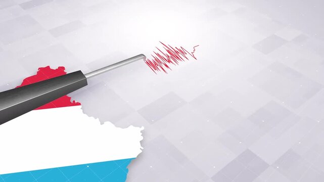 Luxembourg Earthquake Concept With Seismograph And Map