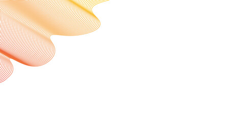 Abstract Orange and Yellow Wave Lines Background With Flowing Ribbon Shapes and White Space
