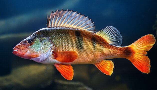 European Perch Known As The Common Redfin Big Scaled Redfin English Eurasian River Perch
