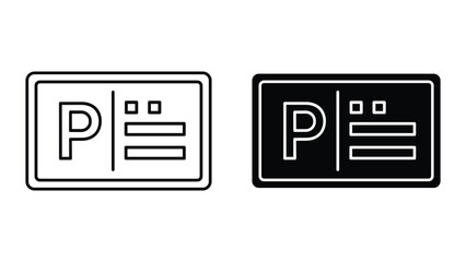 Parking sign icon set, black and white, simple design © jpgstore