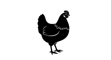 Black Silhouette of Chicken Standing. © JARWO