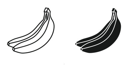 Black and white illustration of two bananas © vidstore