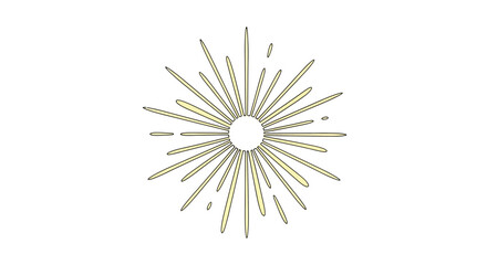 Obraz premium Golden Starburst Bursting Light Effect Isolated on White Background
