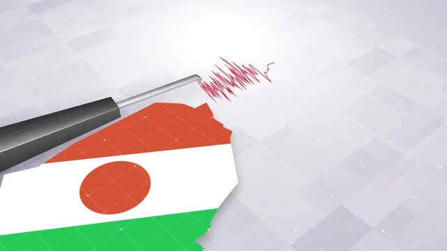 Niger Earthquake Concept With Seismograph And Map