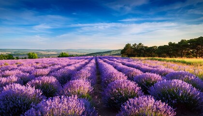 Fototapeta premium Lavender Field On A Sunny Day