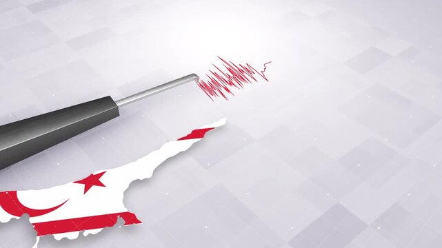 Northern Cyprus Earthquake Concept With Seismograph And Map
