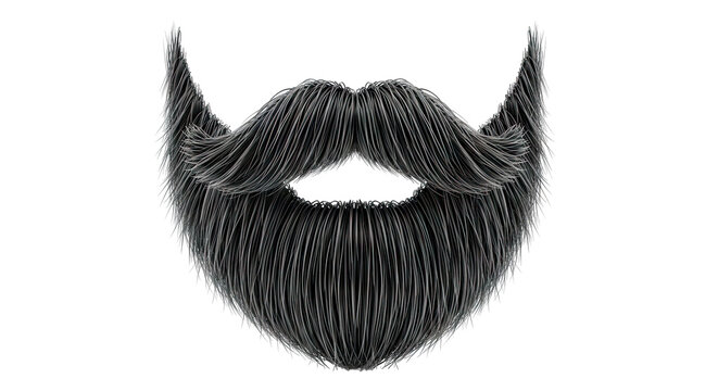 Realistic black mustache and beard