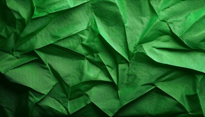 Fototapeta premium Green Crumpled Paper Texture Background For Design Projects Presentations And Creative Visuals
