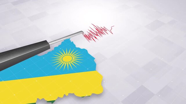 Rwanda Earthquake Concept With Seismograph And Map