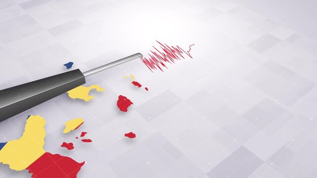 Seychelles Earthquake Concept With Seismograph And Map