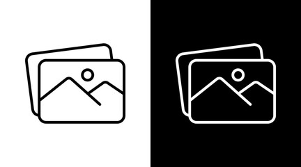 Gallery White Icon Set Design 