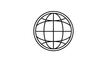 World Globe Line Icon Editable Stroke Vector