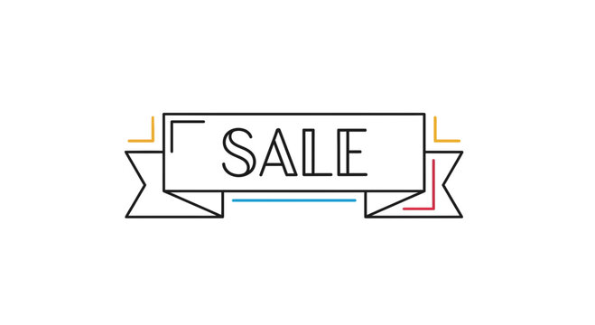Sale Banner Ribbon - Graphic Design Element for Promotions and Discounts