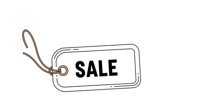 Sale Tag with String - Retail Discount and Promotion Concept