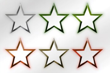 Obraz premium A set of colorful star shapes on a white background