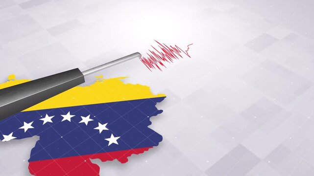 Venezuela Earthquake Concept With Seismograph And Map