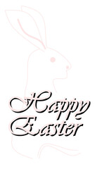 Obraz premium Digital illustration that is not generative AI. About the image for Easter Greeting Card with Cute Rabbit and Easter Greeting Text