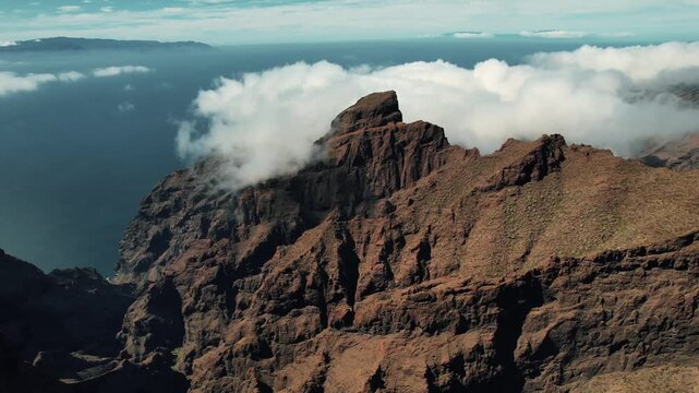 Aerial View of Mirador de Masca Gorge in Canary Islands