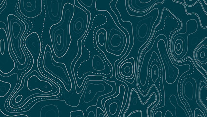 Seamless pattern with lines Topographic map. Geographic mountain relief diagram line wave carve pattern.  © Creative