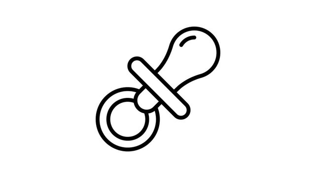 A line style animated icon showing a cute baby pacifier