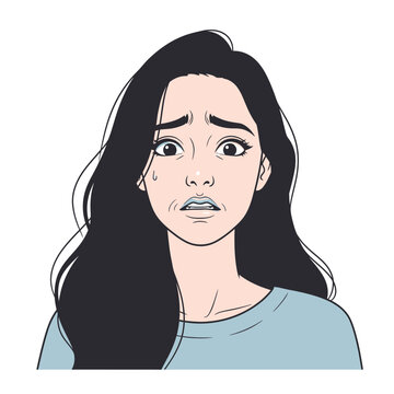 Cartoon woman with shocked facial expression 1.