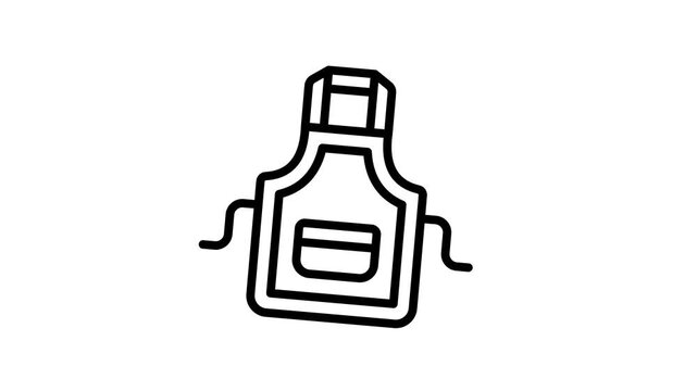 Check out this outline animated icon of kitchen apron