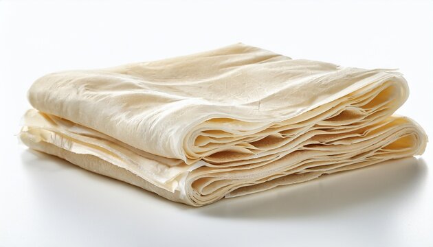 Stack Of Phyllo Dough On A White Surface